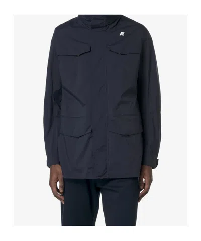 K-way Man Jacket Midnight Blue Size Xxl Recycled Polyamide In Blue