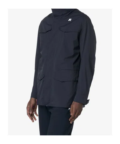 K-way Man Jacket Midnight Blue Size Xxl Recycled Polyamide In Blue