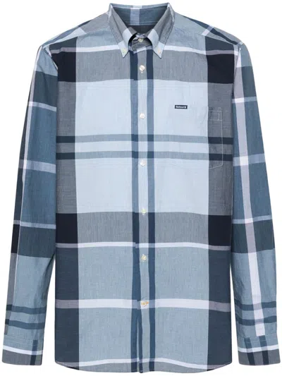 Barbour Blue Cotton Check Pattern Shirt In Multi
