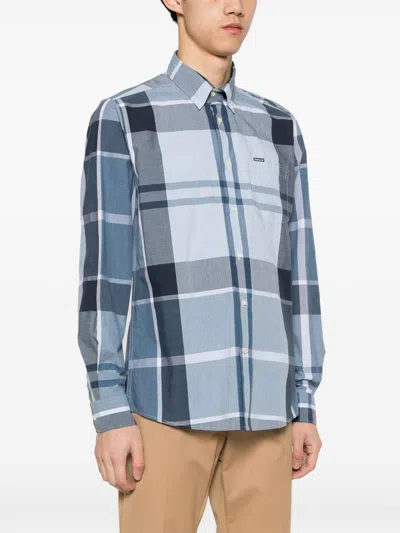 Barbour Blue Cotton Check Pattern Shirt In Multi