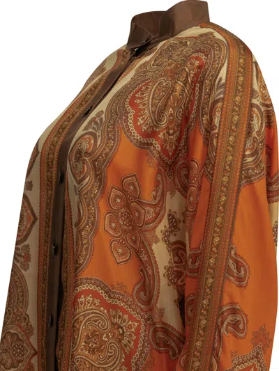 Zimmermann Mahon Printed Blouse In Brown
