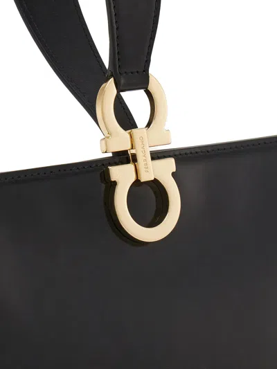 Ferragamo Mini Embellished Patent-leather Clutch In Black