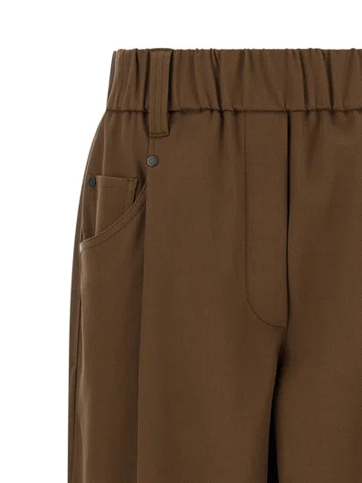 Brunello Cucinelli 'baggy Pull-on' Pants In Brown