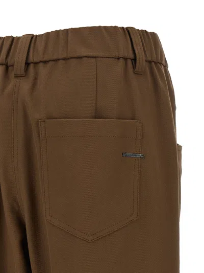 Brunello Cucinelli 'baggy Pull-on' Pants In Brown