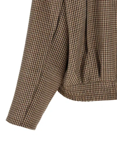 Brunello Cucinelli 'shiny Zipper Pull' Jacket In Brown