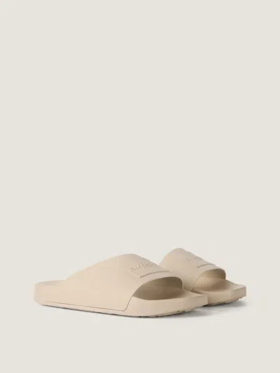 Givenchy Rubber Slide Mules Flat Open Toe Label In Neutral