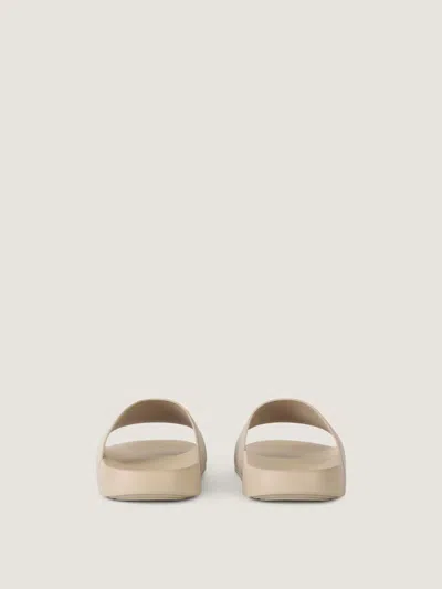 Givenchy Rubber Slide Mules Flat Open Toe Label In Neutral