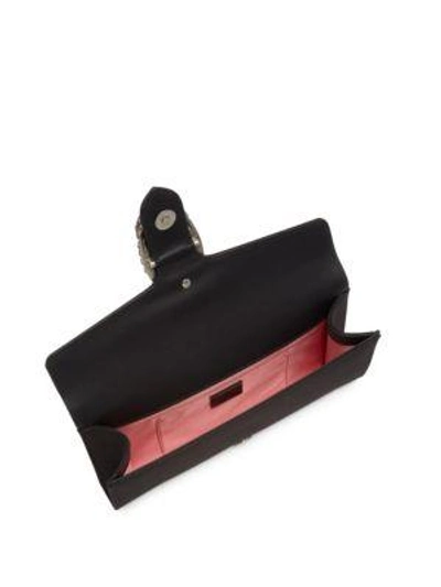 Shop Gucci Dionysus Satin And Crystal Clutch In Black