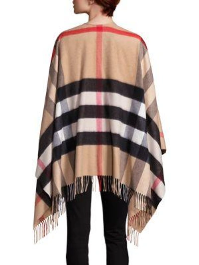 Shop Burberry Charlotte Check Wool Cape In Na