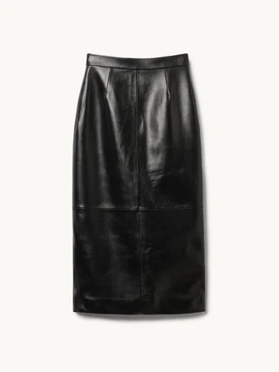 House Of Dagmar Leather Midi Skirt Black Fr38