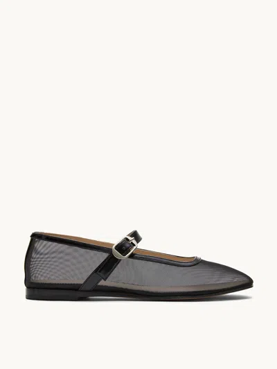 Le Monde Beryl Womens Black Round-toe Trimmed Mesh And Patent-leather Mary Jane Courts Eur 41 / 8 Uk In Black