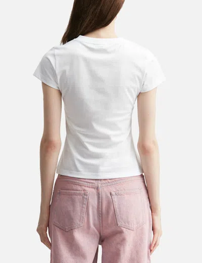Ganni Organic Cotton T-shirt With Front Print In White