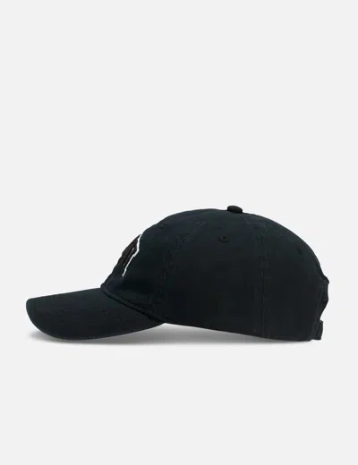 Ganni Womens Black Brand-embroidered Cotton-canvas Cap In Black