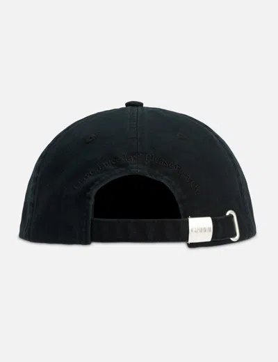 Ganni Womens Black Brand-embroidered Cotton-canvas Cap In Black