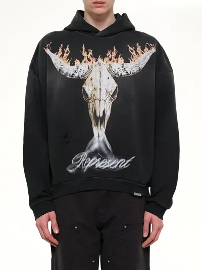 Represent Stylish Stained Sweater For Men In Black