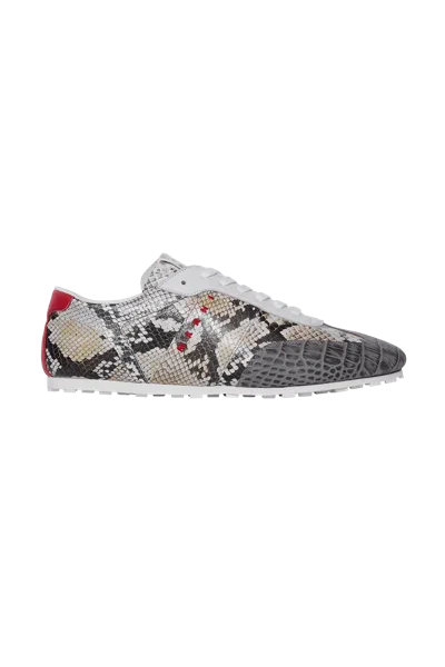 Marni Printed Python Sneakers Grey In Multi
