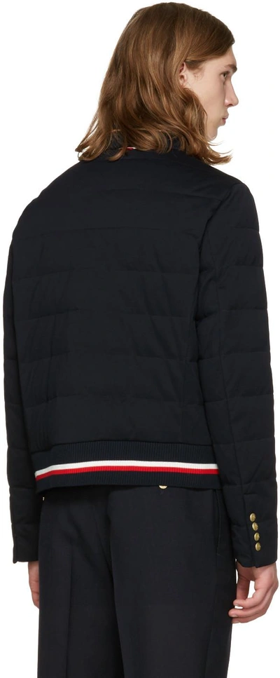 Shop Moncler Navy Down Quilted Jacket