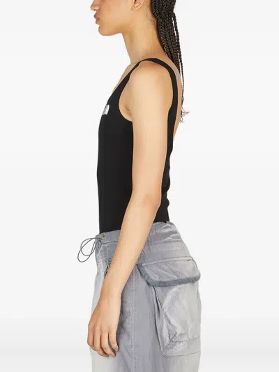 The North Face Logo-embroidered Ribbed Bodysuit In Black