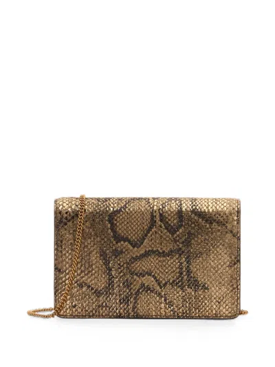Roberto Cavalli Bag With Golden Python And Snake Motif In Gold