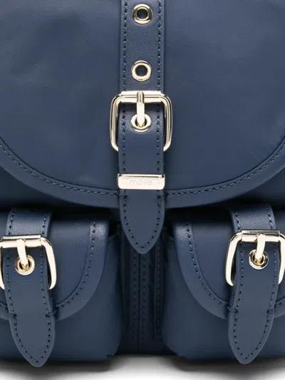 Maje Buckle-detail Backpack In Blue