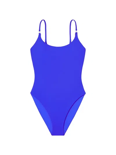 Tory Burch Solid Swimsuit In Blue