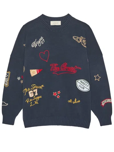 The Great Oversize Crew Pullover In True Navy In Blue