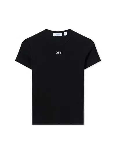 Off-white Off Stamp Ribbed Basic T-shirt In Multi