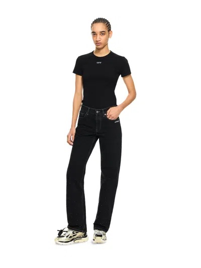 Off-white Off Stamp Ribbed Basic T-shirt In Multi