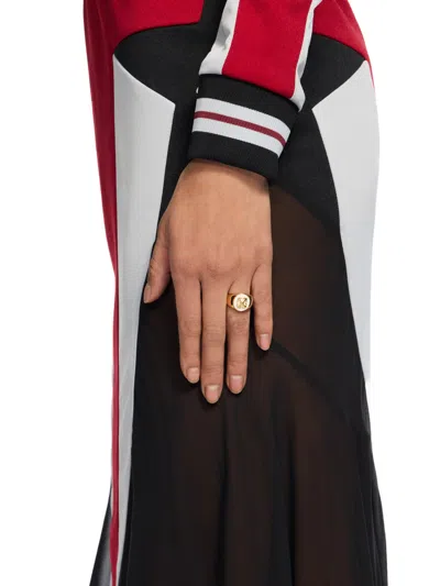 Off-white Round Arrow Ring In Gold