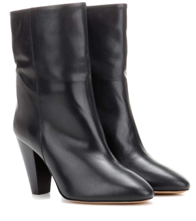 Shop Isabel Marant Étoile Darilay Leather Ankle Boots In Llack