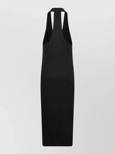 Anemos Halter Neck Sleeveless Midi Length Dress In Black