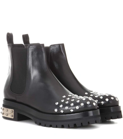 Shop Alexander Mcqueen Studded Leather Chelsea Boots In Llack