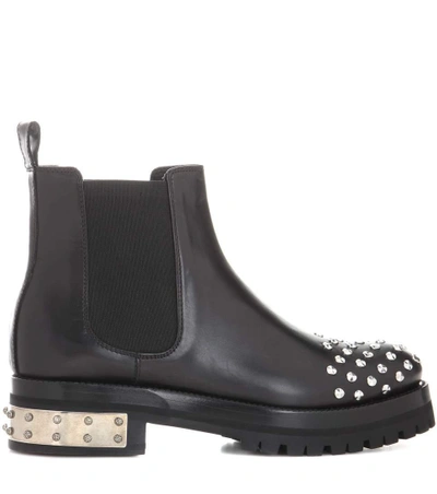 Shop Alexander Mcqueen Studded Leather Chelsea Boots In Llack