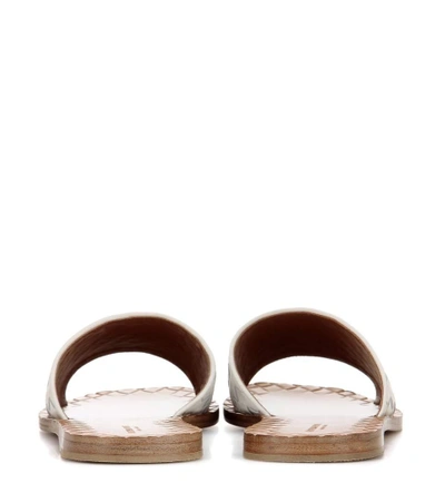 Shop Bottega Veneta Intrecciato Leather Sandals In White