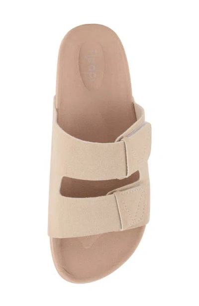 Floopi Double Strap Platform Slide Sandal In Brown