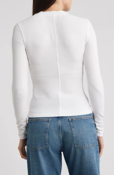 Frame Denim The Rib Crew T-shirt In White