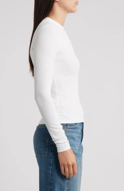 Frame Denim The Rib Crew T-shirt In White
