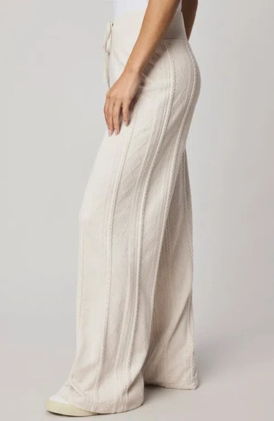 Splendid Cable Drawstring Wide Leg Pants In Neutral