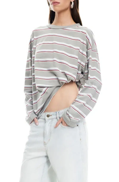Lioness Horizon Stripe Top In Gray