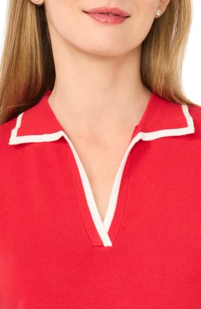 Ted Baker Piped Sleeveless Polo In Red