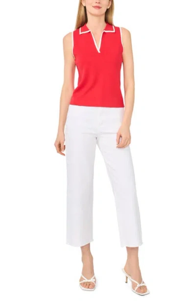 Ted Baker Piped Sleeveless Polo In Red