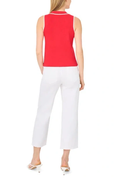 Ted Baker Piped Sleeveless Polo In Red