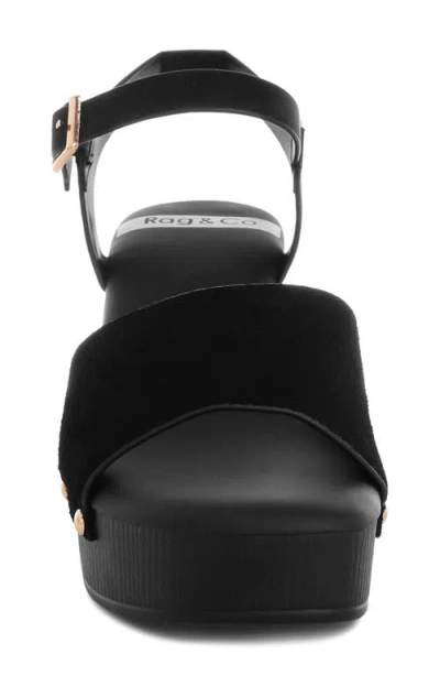 Rag & Co Daniela Platform Sandal In Black