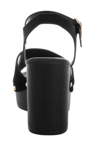 Rag & Co Daniela Platform Sandal In Black