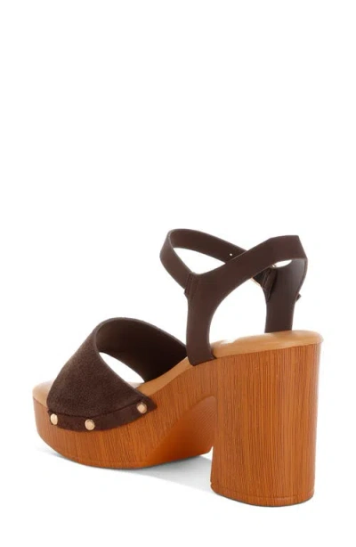 Rag & Co Daniela Platform Sandal In Brown