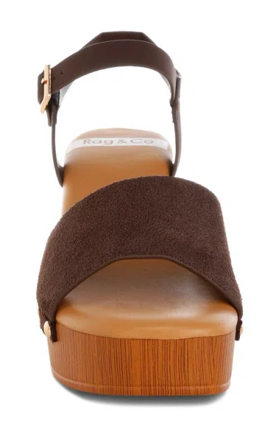 Rag & Co Daniela Platform Sandal In Brown