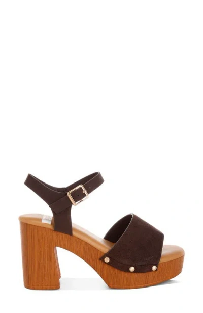 Rag & Co Daniela Platform Sandal In Brown