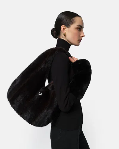Apparis Colette Shaved Mink Bag In Black