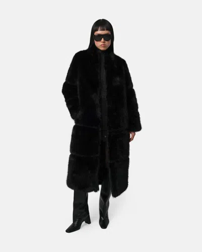 Apparis Sylke Sable Coat In Black