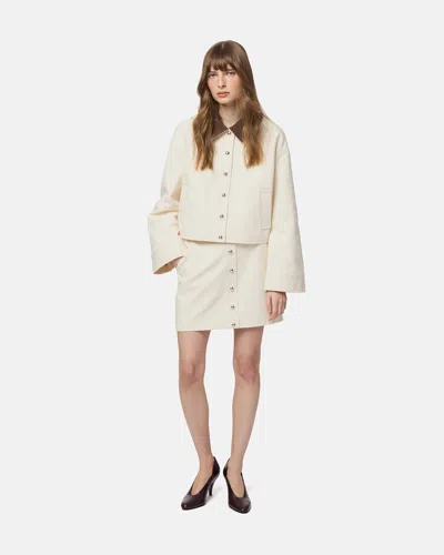 Apparis Ella Canvas Cropped Jacket In Neutral